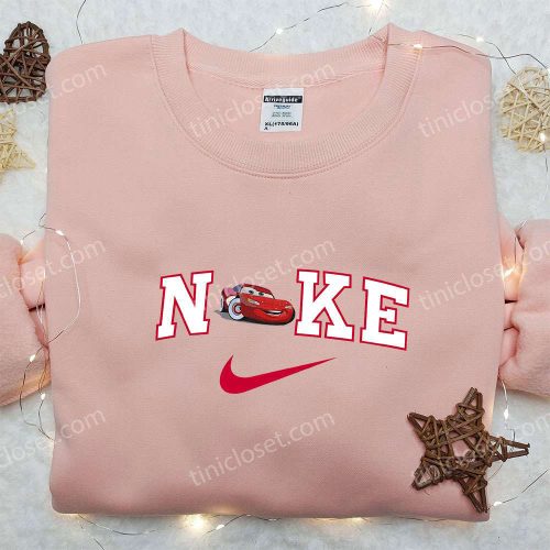 Lightning McQueen x Nike Embroidered Sweatshirt Cars Cartoon & Nike Inspired Shirt