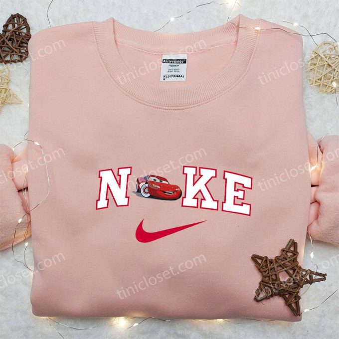 Lightning McQueen x Nike Embroidered Sweatshirt Cars Cartoon & Nike Inspired Shirt