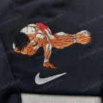 Limited Baki Hanma Pose Challenge Embroidered Shirt Nike Swoosh Baki The Grappler Sweatshirt Anime Embroidered Hoodie