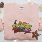 Little Green Aliens Halloween Embroidered Shirt – Best Family Halloween Gift