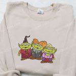 Little Green Aliens Halloween Embroidered Shirt – Best Family Halloween Gift