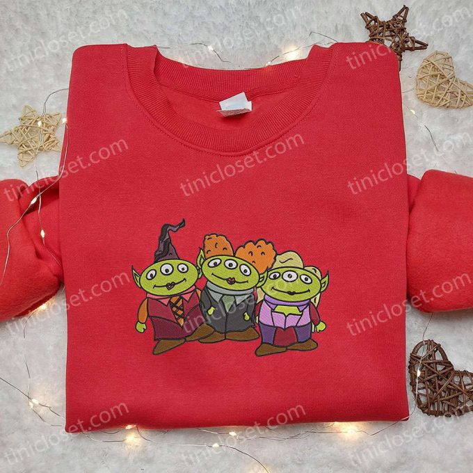 Little Green Aliens Halloween Embroidered Shirt – Best Family Halloween Gift