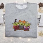 Little Green Aliens Halloween Embroidered Shirt – Best Family Halloween Gift