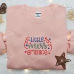 Little Miss America Embroidered Shirt: Best Patriotic Shirts for National Day Gifts