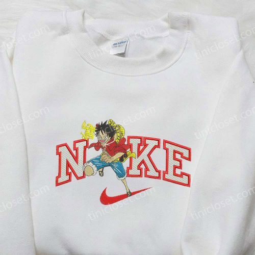 Luffy x Nike Embroidered Shirt: One Piece Inspired Nike Shirt for Fans