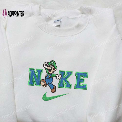 Super Mario x Nike Cartoon Embroidered Shirt: Fun & Stylish Nike Inspired Apparel