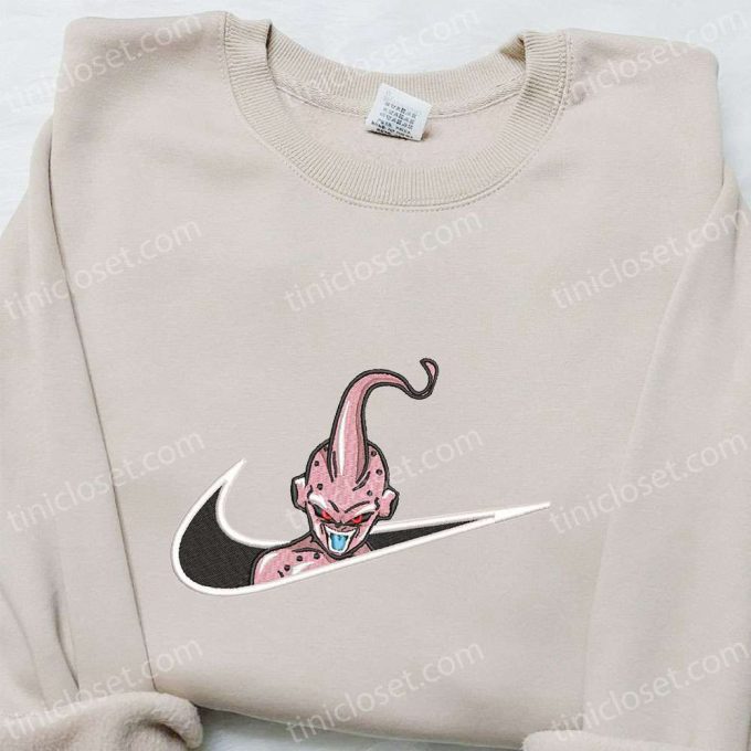 Majin Buu x Nike Swoosh Anime Embroidered Shirt – Dragon Ball & Nike Inspired Design