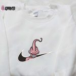 Majin Buu x Nike Swoosh Anime & Dragon Ball Embroidered Shirt Nike Inspired Design