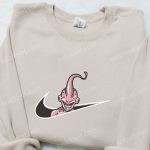 Majin Buu x Nike Swoosh Anime & Dragon Ball Embroidered Shirt Nike Inspired Design