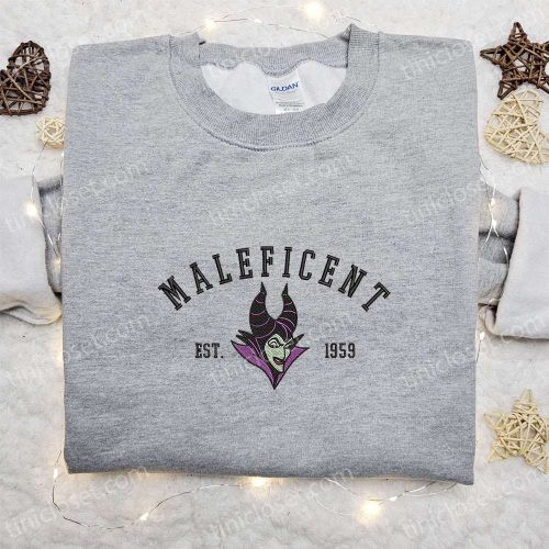 Disney Maleficent Est 1959 Hoodie: Halloween Embroidered Sweatshirt Perfect Gift for Halloween Lovers