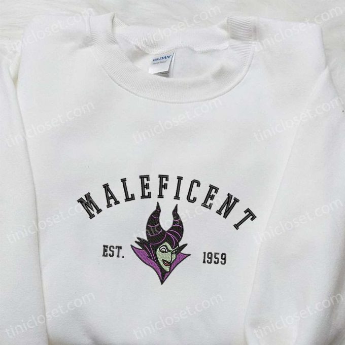 Disney Maleficent Est 1959 Hoodie: Halloween Embroidered Sweatshirt Perfect Gift for Halloween Lovers