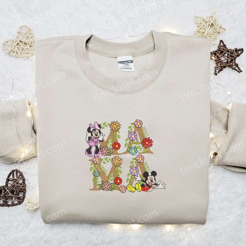 Mama Mickey & Minnie Flowers Shirt: Disney Characters Hoodie Perfect Mother’s Day Gift