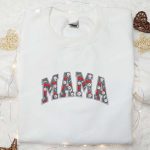 Mama Red Floral Embroidered Shirt & Hoodie: Perfect Mother’s Day Gift for Mom