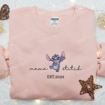 Mama Stitch Heart Embroidered Shirt & Disney Characters Hoodie: Perfect Mother s Day Gift – Shop Now!