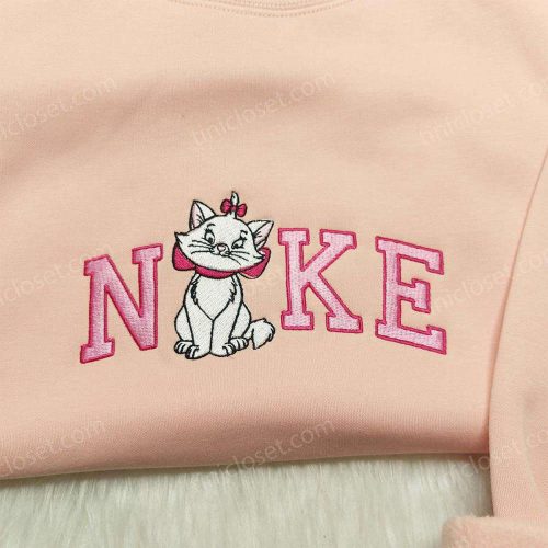 Marie Cat Nike Embroidered Sweatshirt – Disneyland Family Shirts & Nike Inspired Hoodie