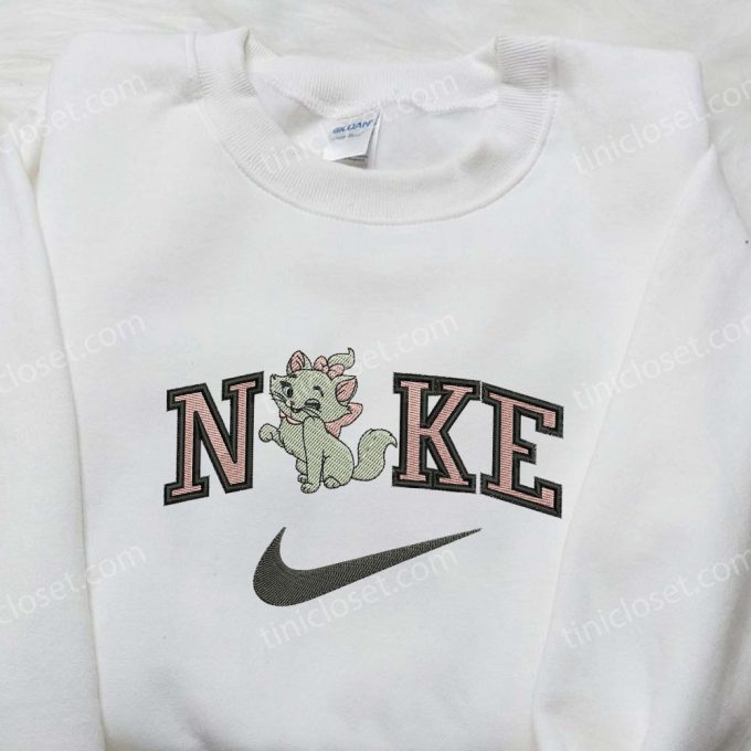 Stylish Marie x Nike Embroidered Shirt: Aristocats & Custom Designs