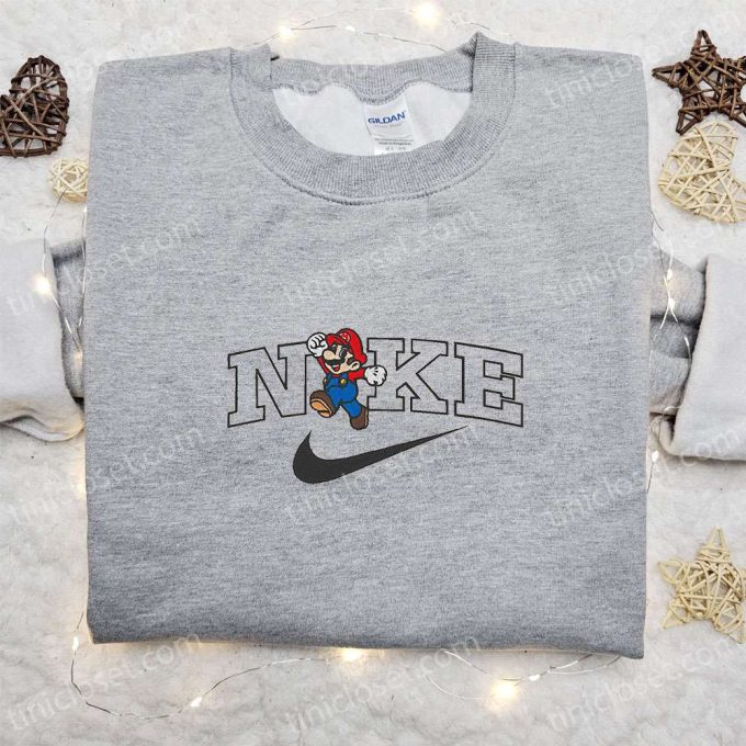 Nintendo x Nike Cartoon Embroidered Shirt Super Mario Hoodie & Custom T-shirt