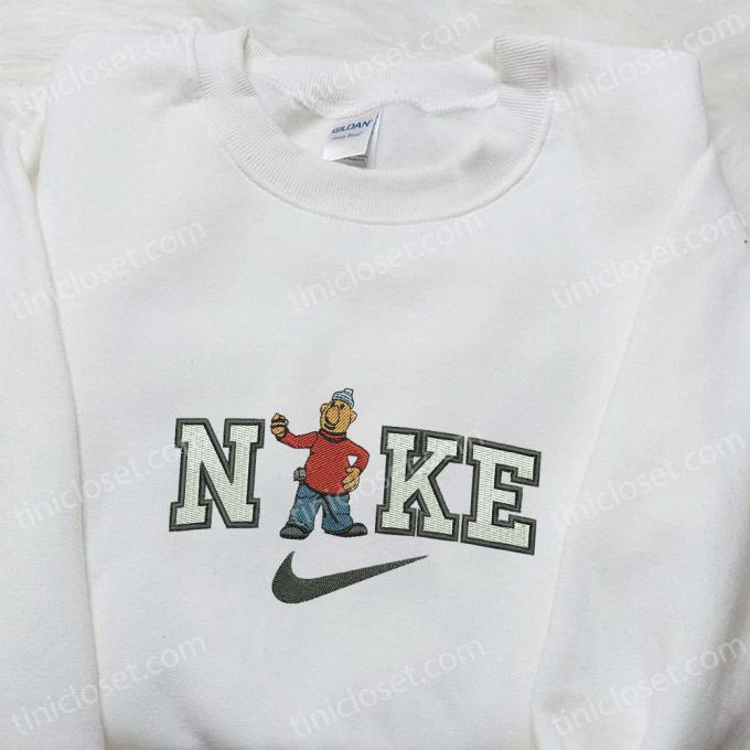 Mat x Nike Cartoon Embroidered Shirt – Pat and Mat Inspired Nike Influence