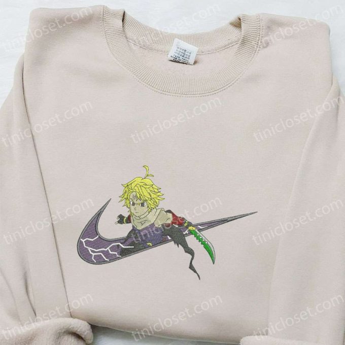 Meliodas x Nike Swoosh Anime Hoodie: Best Gift Idea with Nike Inspired Embroidery