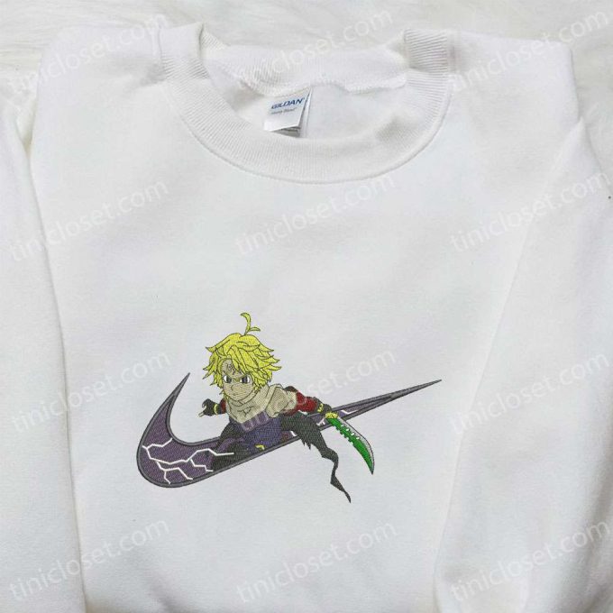 Meliodas x Nike Swoosh Anime Hoodie: Best Gift Idea with Nike Inspired Embroidery