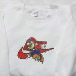 Melting Mario x Nike Swoosh Cartoon Embroidered Shirt Super Mario & Nike Inspired Design