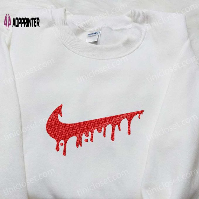 Nike-Inspired Melting Swoosh Embroidered Sweatshirt: Best Birthday Gift Ideas