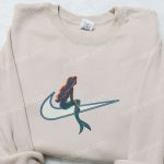 Mermaid x Swoosh Embroidered Shirt: Nike-Inspired Best Family Gift