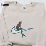 Mermaid x Swoosh Embroidered Shirt: Nike-Inspired Best Family Gift