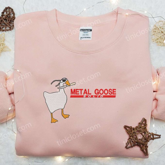 Metal Goose Solid Embroidered Shirt: Animal & Funny Design for a Stylish Look