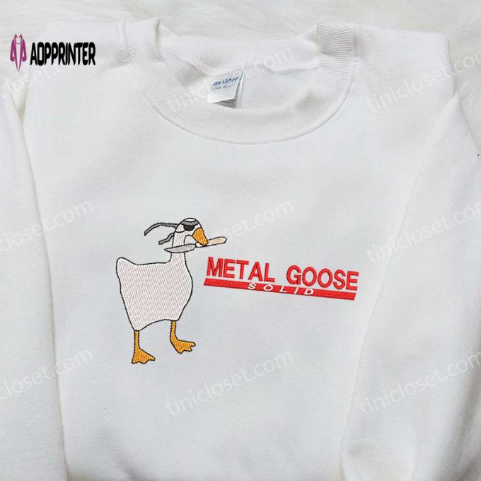 Metal Goose Solid Embroidered Shirt: Animal & Funny Design for a Stylish Look