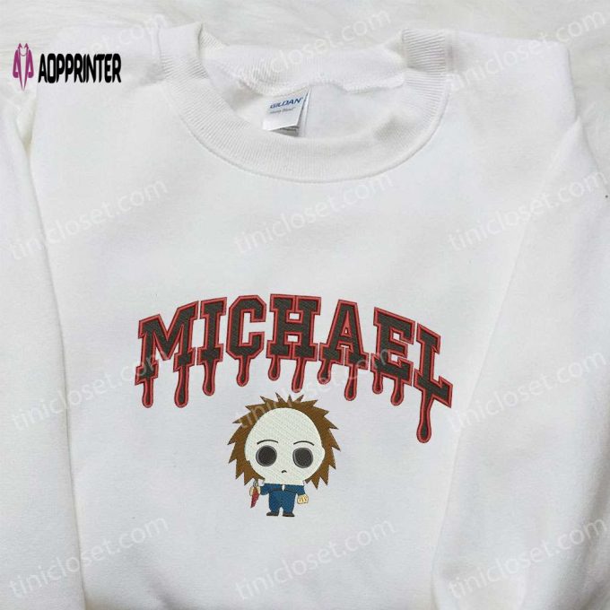 Spooky Style: Michael Myers Embroidered Hoodie & Horror Movie Characters Embroidered Shirt – Best Halloween Gift Ideas