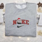 Michael Myers Face x Nike Embroidered Sweatshirt: Movie Merry Christmas Shirt Best Gift Ideas