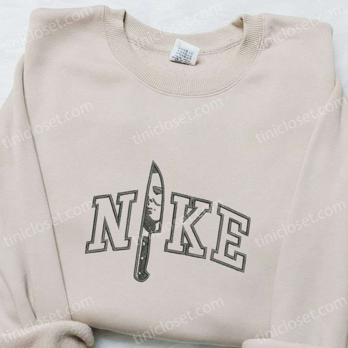 Michael Myers Knife x Nike Movie Shirt: Best Halloween Gift Ideas – Nike Inspired Embroidered Shirt