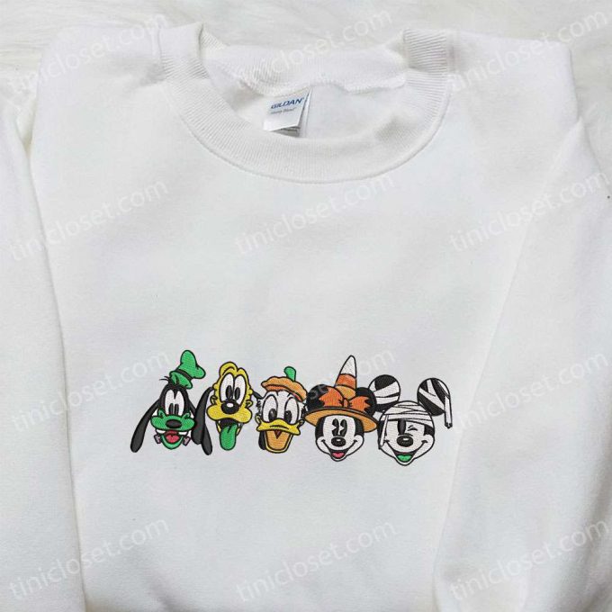 Mickey & Friends Halloween Embroidered Hoodie: Disney Sweatshirt Perfect Gift for Halloween Lovers