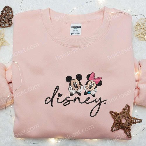 Mickey & Minnie Disney Embroidered Shirt & Hoodie: Perfect Couple s Gift!