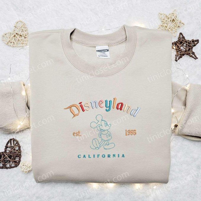 Mickey Disneyland Est 1955 California Embroidered Shirt & Hoodie: Best Disney Characters Gift