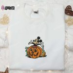 Mickey Halloween Pumpkin Embroidered Shirt: Best Disney Halloween Gifts for Family