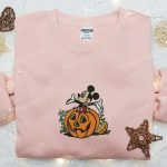 Mickey Halloween Pumpkin Embroidered Shirt: Best Disney Halloween Gifts for Family