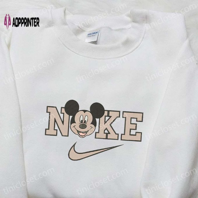 Mickey Mouse x Nike Cartoon Hoodie: Best Birthday Gift Nike-Inspired Embroidered Shirt