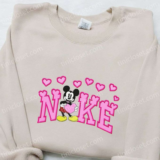 Mickey Mouse Heart x Nike Cartoon Embroidered Hoodie – Best Valentine s Day Gift Ideas