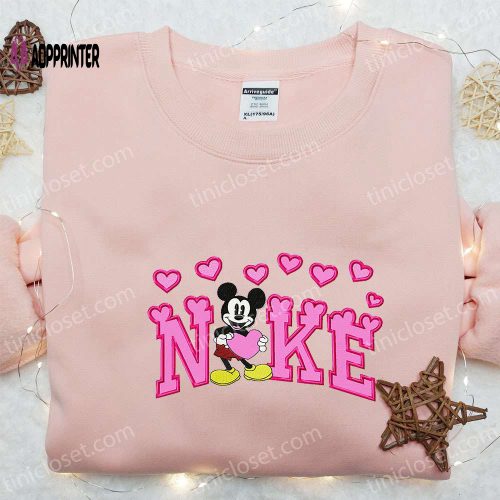 Mickey Mouse Bunny x Nike Cartoon Embroidered Shirt: Custom Easter Gift Idea with Best Nike Embroidery