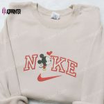 Disney Mickey Mouse Heart x Nike Embroidered Sweatshirt – Cartoon Characters & Nike Inspired Shirt