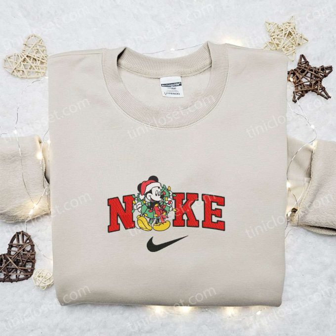 Mickey Mouse x Nike Christmas Sweatshirt: Disney Characters Movie & Merry Christmas Embroidered Shirt – Perfect Christmas Day Gift!