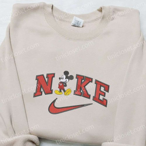 Custom Mickey Mouse x Nike Embroidered Shirt: Best Birthday Gift Idea with Cartoon Design