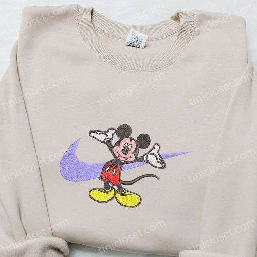 Mickey Mouse x Nike Cartoon Hoodie: Disney Characters Embroidered Shirt Nike Inspired Shop Now!