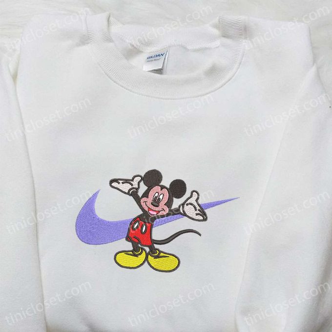 Mickey Mouse x Nike Cartoon Hoodie: Disney Characters Embroidered Shirt Nike Inspired Shop Now!