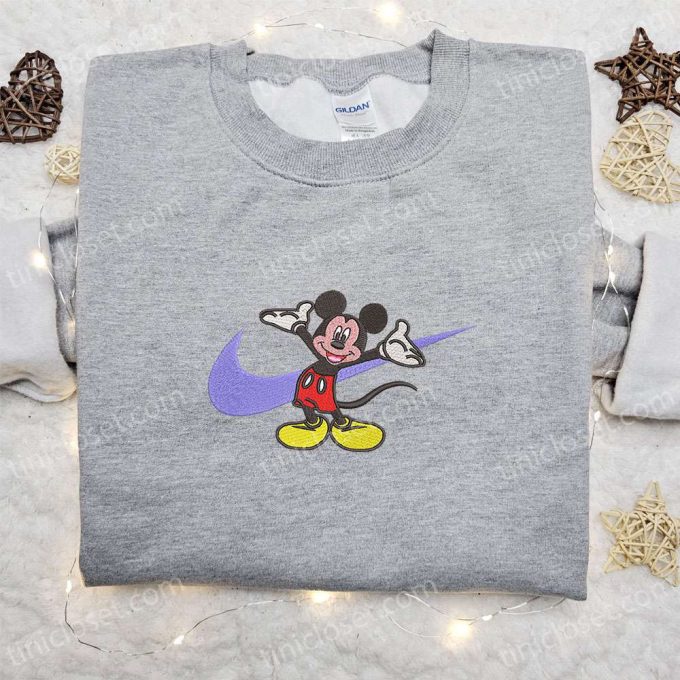 Mickey Mouse x Nike Cartoon Hoodie: Disney Characters Embroidered Shirt Nike Inspired Shop Now!