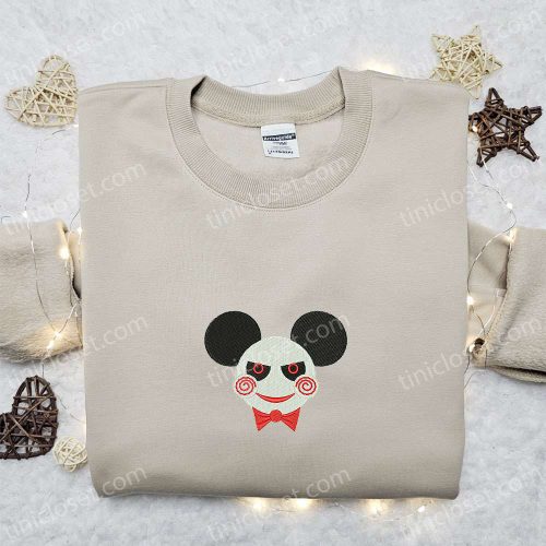 Embroidered Mickey x Jigsaw Shirt: Funny & Cool Halloween Design