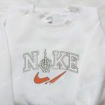 Middle Finger Skeleton x Nike Embroidered Sweatshirt – Halloween & Nike Inspired Shirt