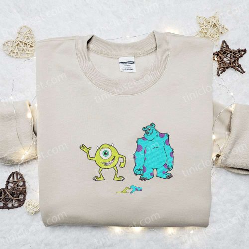 Monsters Inc Embroidered Shirt & Hoodie Set: Perfect Gift for Friends – Mike and James Collection